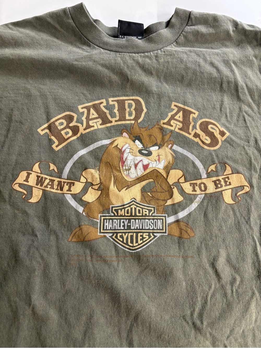 Harley-Davidson Looney Tunes Taz Stratman TShirt XL Delano, MN 2 Side Y2k - Picture 9 of 16